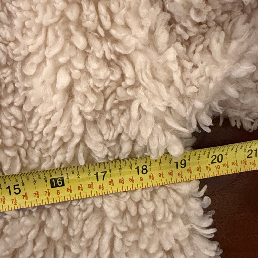Zara Faux Shearling Sherpa Teddy Coat cream 3/4 sleeve XS - Picture 6 of 7